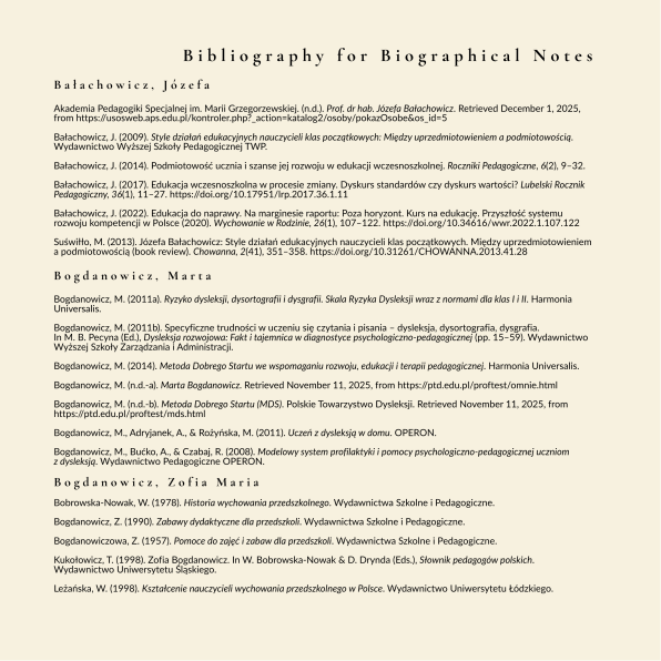 Polska pedagogika przedszkolna i wczesnoszkolna - bibliografia