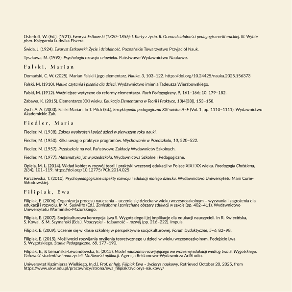 Polska pedagogika przedszkolna i wczesnoszkolna - bibliografia