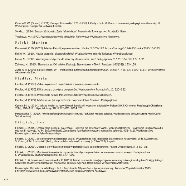 Polska pedagogika przedszkolna i wczesnoszkolna - bibliografia