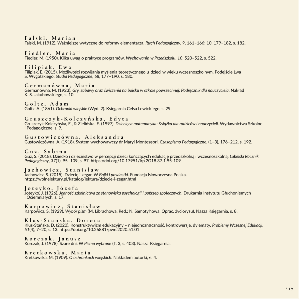 Polska pedagogika przedszkolna i wczesnoszkolna - bibliografia