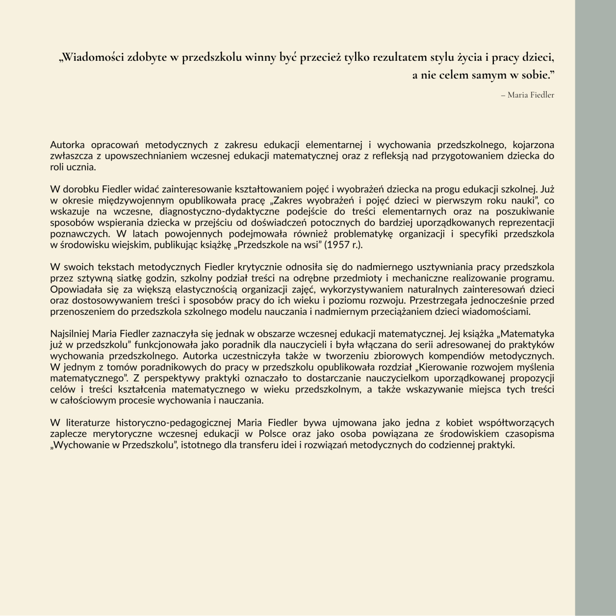 Polska pedagogika przedszkolna i jej twórcy MKinal- 4.2